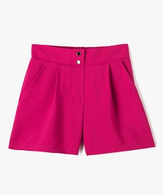 GEMO Short fille en toile avec boutons fantaisie rose standard