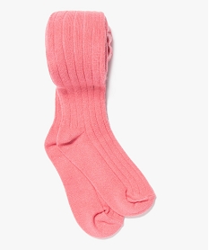 GEMO Collant fille uni en maille côtelée rose standard