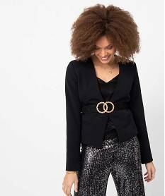 GEMO Veste femme coupe courte forme croisée noir standard