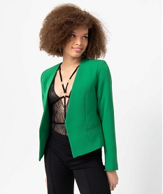 veste femme coupe courte forme croisee vert vestesN858601_1