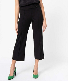 pantalon femme en toile coupe large noir pantacourtsO022301_1