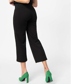 pantalon femme en toile coupe large noir pantacourtsO022301_3