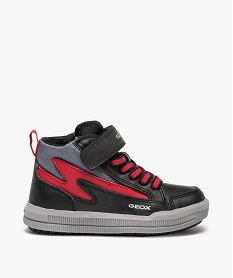 GEMO Baskets garçon mid-cut bicolores à lacets et scratch - Geox rouge standard