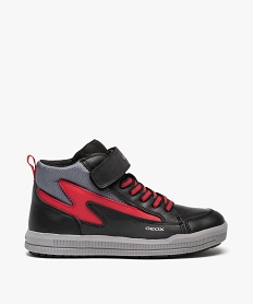 GEMO Baskets garçon mid-cut bicolores à lacets et scratch - Geox rouge standard