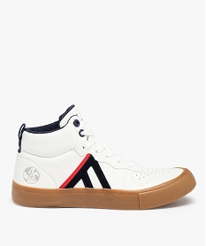 GEMO Baskets garçon mid-cut unies à lacets – Alma Planète blanc standard