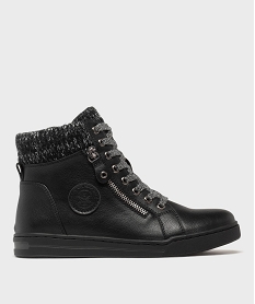 GEMO Baskets montantes avec col en lainage femme - Valentina Baldano noir standard