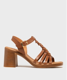 GEMO Sandales à brides avec large talon femme - Follow Me Orange