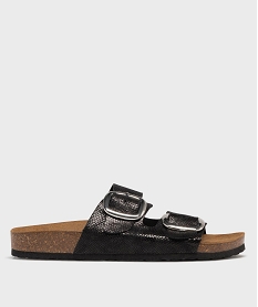GEMO Mules ouvertes avec brides à boucles femme - Follow Me noir standard