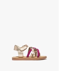 GEMO Sandales à brides en cuir bébé fille - NA! dore