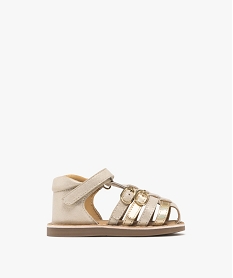 GEMO Sandales en cuir métallisé à brides bébé fille - NA! dore
