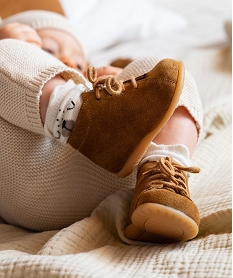 GEMO Chaussures premiers pas dessus cuir bébé - NA! marron standard
