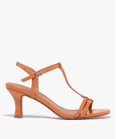 GEMO Sandales à talon multibrides femme orange standard