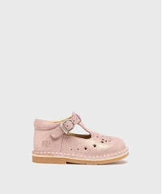 GEMO Chaussures babies en cuir pailleté à boucle bébé fille rose standard