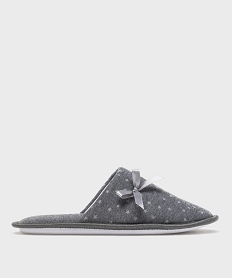 GEMO Chaussons mules en jersey étoilé femme gris standard