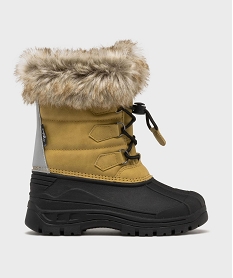 GEMO Boots de neige avec doublure chaude garçon - Buggy Brun