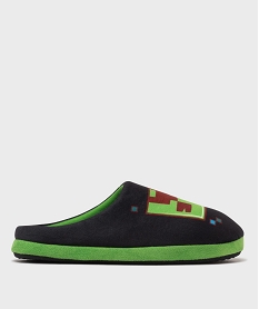 GEMO Chaussons mules en velours doux imprimés garçon - Minecraft vert standard