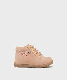 GEMO Chaussures premiers pas dessus cuir bébé fille - NA! Rose