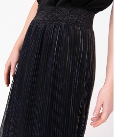 jupe femme plissee avec rayures multicolores noirO777301_2