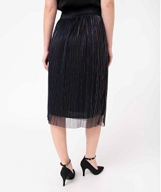 jupe femme plissee avec rayures multicolores noirO777301_3
