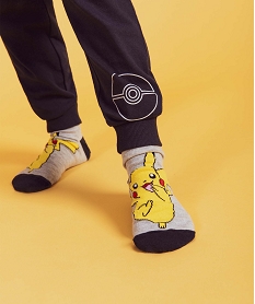 GEMO Chaussettes garçon avec motif Pikachu (lot de 3) - Pokemon gris standard