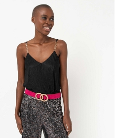 GEMO Débardeur femme en maille pailletée noir standard