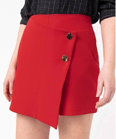 short-jupe femme avec boutons fantaisie rouge shortsP023301_2