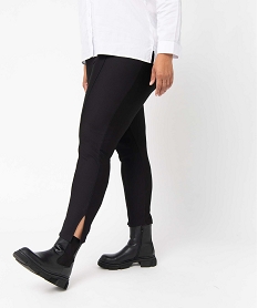 pantalon femme grande taille en maille cotelee noir leggings et jeggingsP105101_1
