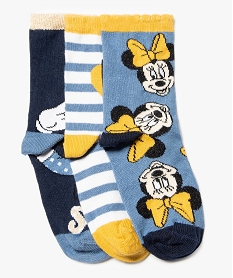 chaussettes fille a motifs minnie mousse (lot de 3) - disney violet chaussettesP188501_1