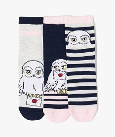 GEMO Chaussettes filles avec motifs (lot de 3) - Harry Potter kaki chine