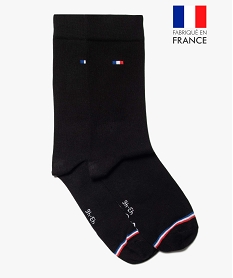 chaussettes homme tige haute a fines rayures tricolores - la chaussette noirP189201_1