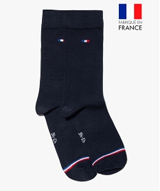 chaussettes homme tige haute a fines rayures tricolores - la chaussette bleuP189301_1