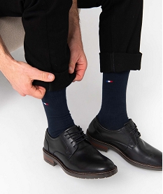 chaussettes homme tige haute a fines rayures tricolores - la chaussette bleuP189301_2
