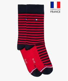 chaussettes homme tige haute rayees - la chaussette rouge chaussettesP189401_1