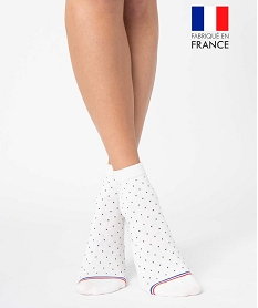 GEMO Chaussettes femme tige haute à pois - La Chaussette Beige