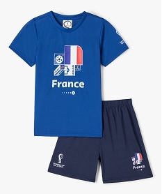 GEMO Ensemble garçon 2 pièces short et maillot de foot - FIFA - Coupe du Monde 2022 Bleu