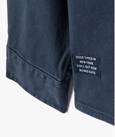 chemise garcon a manches longues en twill epais au coloris unique bleuP190901_2