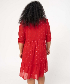 robe femme grande taille a motifs scintillants rougeP277501_3