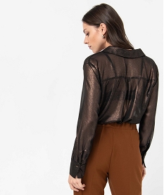 chemise femme transparente scintillante brun chemisiersP523801_3