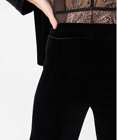 pantalon femme en velours coupe ample noir pantalonsP524001_2