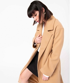 manteau femme coupe oversize avec larges poches plaquees orangeP606101_2