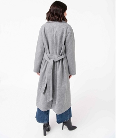 manteau femme coupe oversize avec larges poches plaquees grisP606201_3