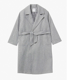 manteau femme coupe oversize avec larges poches plaquees grisP606201_4