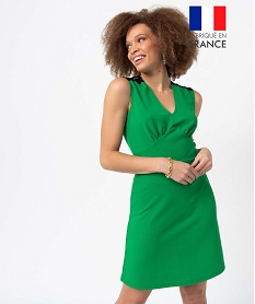 GEMO Robe femme sans manches avec empiècements dentelle Vert