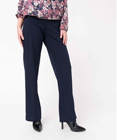 pantalon femme coupe ample avec boutons sur les hanches bleu pantalonsP982901_1
