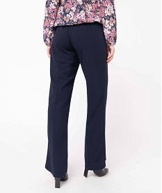 pantalon femme coupe ample avec boutons sur les hanches bleu pantalonsP982901_3