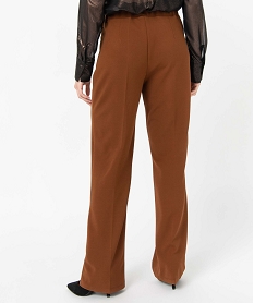 pantalon femme coupe ample avec boutons sur les hanches brun pantalonsP983001_3