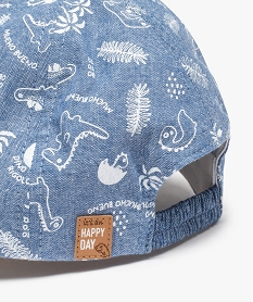 casquette bebe garcon en jean imprime de motifs dinosaures bleu standardQ090201_2