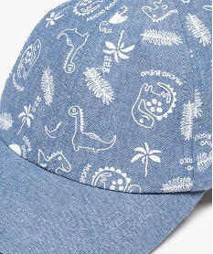 casquette bebe garcon en jean imprime de motifs dinosaures bleu standardQ090201_3