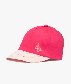 GEMO Casquette bébé fille bicolore à motifs fleurs et papillon rose standard