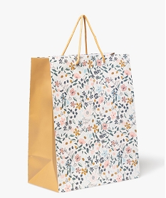 GEMO Sac cadeau en papier format moyen motif fleuri blanc chine